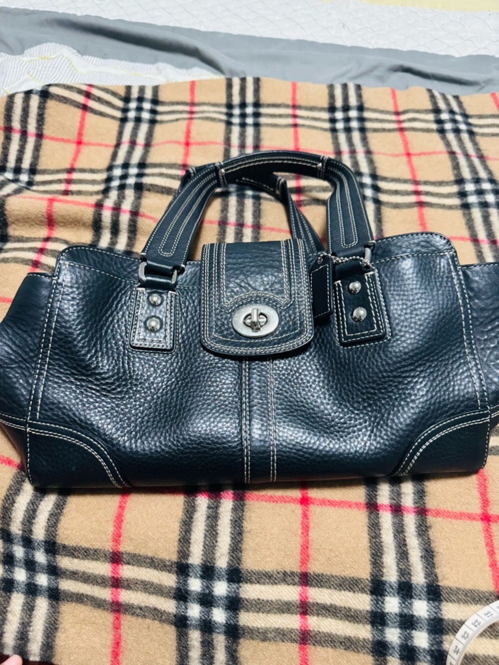 Authentic vintage Coach Hampton Pebbled Leather Satchel Bag (Style No. F13961)